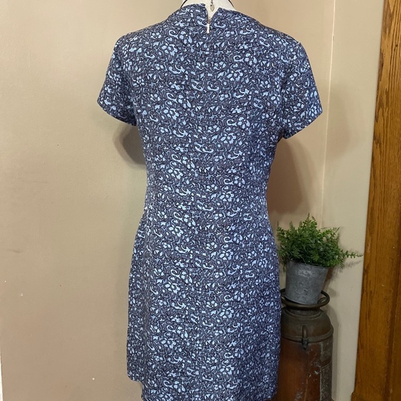 Tory Burch Printed Silk Harriet Sheath Dress SZ 4 In Blue Congo PRISTINE. - Picture 2 of 9
